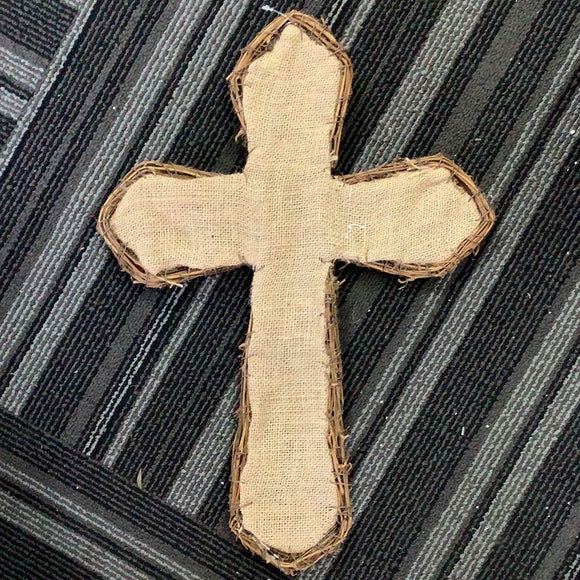 Burlap Cross Decor