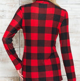 Plaid Long sleeve fitted Turtleneck