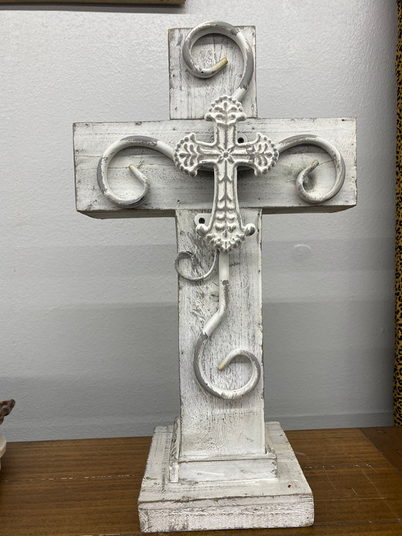 SR White Wooden Cross