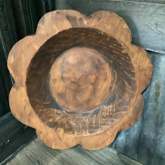 SR Wooden Flower Dough Bowl