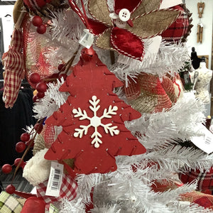 Wooden Tree with snowflake